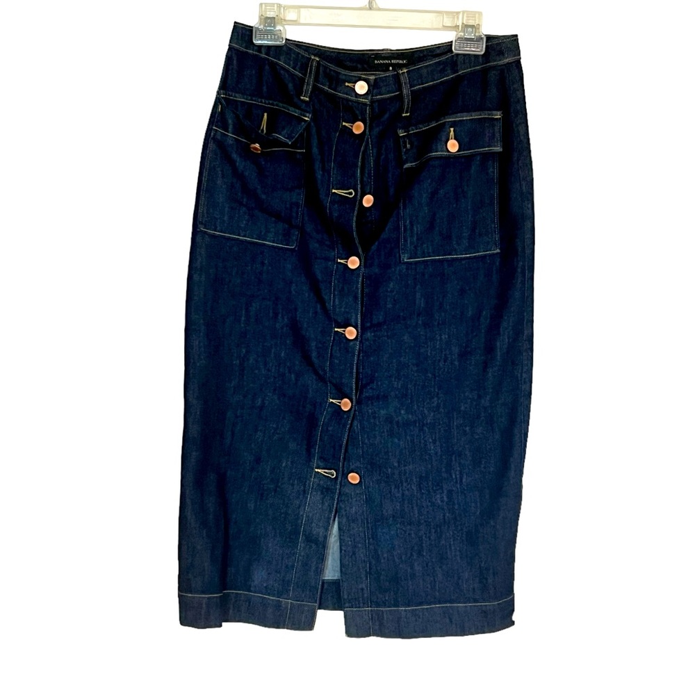 Banana Republic Denim Midi Skirt, Size 8